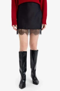 DeFacto Lace Detailed Satin Mini Skirt - Image 3