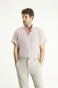 Kiğılı Short Sleeve Regular Fit Patterned Sports Cotton Easy-Iron Shirt