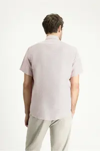Kiğılı Short Sleeve Regular Fit Patterned Sports Cotton Easy-Iron Shirt - Image 4