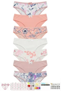 Nicoletta Women Panties 7 Pack Lycra Cotton Printed