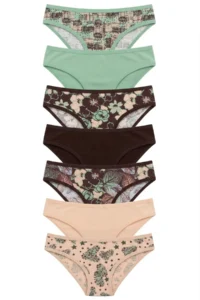Nicoletta Women Panties 7 Pack Lycra Cotton Printed