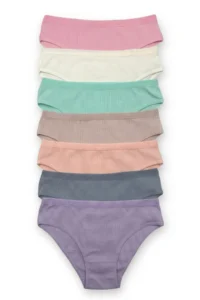 Nicoletta Women's Panties 7 Pack Lycra Cotton Camisole Rib Ribbed Salmon