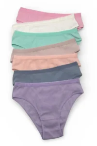 Nicoletta Women's Panties 7 Pack Lycra Cotton Camisole Rib Ribbed Salmon - Image 2