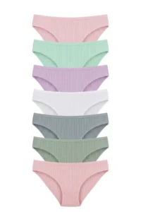 Nicoletta Women's Panties 7 Pack Lycra Cotton Ribbed Camisole PINK