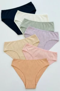 Nicoletta Women's Panties 7 Pack Lycra Cotton Camisole Rib Ribbed - Image 3