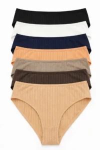 Nicoletta Women's Panties 7 Pack Lycra Cotton Camisole Rib Ribbed