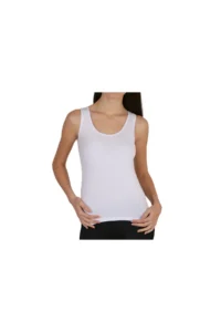 Nicoletta Women's Undershirt Wide Strap Pack of 2 Cotton Lycra Black-White - Image 2