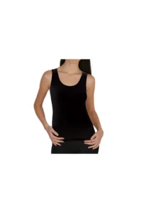Nicoletta Women's Undershirt Wide Strap Pack of 2 Cotton Lycra Black-White - Image 3