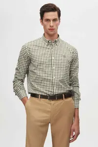 D'S Damat Ds Damat slim Fit Green Checkered Checkered Shirt - Image 2