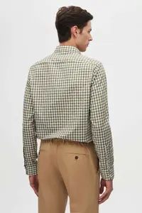 D'S Damat Ds Damat slim Fit Green Checkered Checkered Shirt - Image 6
