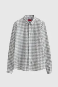 D'S Damat Ds Damat slim Fit Gray Checkered Checkered Shirt - Image 5