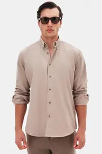 D'S Damat Ds Damat Regular Fit Mink Plain Winter Flannel Shirt - Image 2