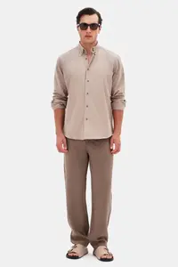 D'S Damat Ds Damat Regular Fit Mink Plain Winter Flannel Shirt - Image 3