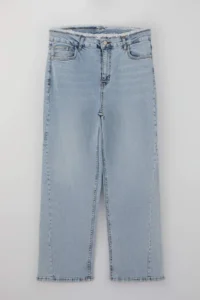 Trendyol Curve Light Blue High Waist Wide Leg comfort/Middle Flexible Wide Leg plus size jeans - Image 4