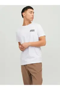 Jack & Jones Jjecorp Logo Tee Ss O-Neck Noos Erkek T-Shirt  White/Slim/Small Print/Black