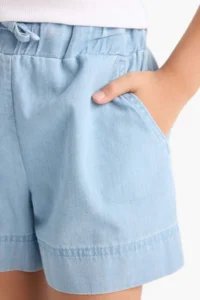 DeFacto Elastic Waist Jeans Shorts Girls' - Image 6