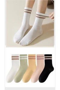 BGK Unisex Soft Colorful 5 Pair College Socks Set