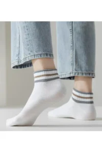 BGK Unisex 3 Striped 5 Pair Short Socks Set - Image 2