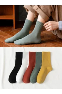 BGK Unisex Colorful 5 Pair College Socks Set