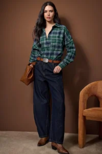 TRENDYOLMİLLA Mavi-Multicolored Flannel Plaid Oversized/Wide Pattern Shirt