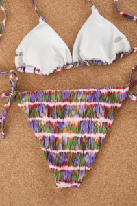 TRENDYOLMİLLA Abstract Patterned with accessories Triangle Covered brazilian Regular Waist Bikini Set - Image 6