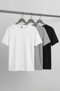 Trendyol Curve White-Gray-Navy Blue 3 Sets Paket Plus Size T-Shirt - Image 7