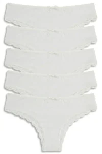 Nicoletta Women Panties 5 Li Paket Brazillian White