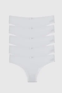Nicoletta Women Panties 5 Li Paket Brazillian White - Image 3