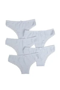 Nicoletta Women Panties 5 Li Paket Brazillian White - Image 4