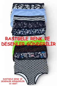 Nicoletta Women's Panties Pack of 10 High Waist Cotton Lycra Random MIXED COLORS, MIXED PRINTS - Image 4
