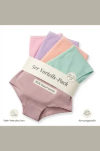 Nicoletta Women's Panties 5 Pack High Waist Cotton Lycra Salmon - Image 3