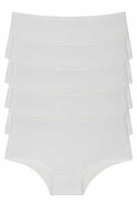 Nicoletta Women's Panties 5 Pack High Waist Cotton Lycra White