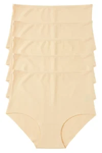 Nicoletta Women's Panties Extra High Waist Laser Cut Flexible Non-marking Pack of 5 Polyester TEN