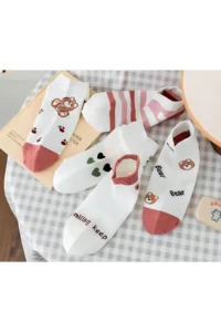 BGK 5 Sets Patterned Pink Women Slippers Socks Kc 151008 - Image 3