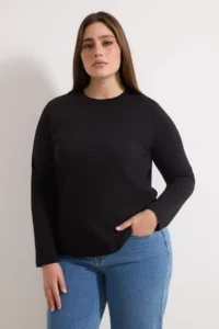 Trendyol Curve Black-White-Brown 3 Sets Paket Normal Pattern Basic Crew Neck Knitting T-Shirt - Image 6