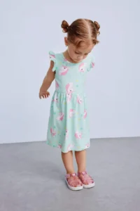 DeFacto Patterned Short Sleeve Dress Baby Girl