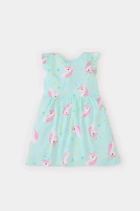 DeFacto Patterned Short Sleeve Dress Baby Girl - Image 5