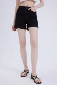 DeFacto Normal Waist Folded Leg Basic Straight Jean Shorts - Image 4
