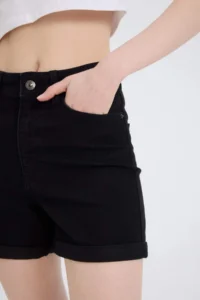DeFacto Normal Waist Folded Leg Basic Straight Jean Shorts - Image 5