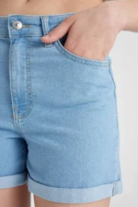 DeFacto Normal Waist Folded Leg Basic Straight Jean Shorts A1959ax24sm - Image 5