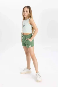 DeFacto Elastic Waist Printed Shorts Girls' - Image 3