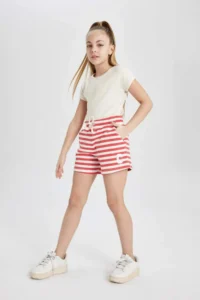 DeFacto Girls' Striped Shorts - Image 2