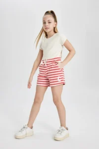 DeFacto Girls' Striped Shorts - Image 2
