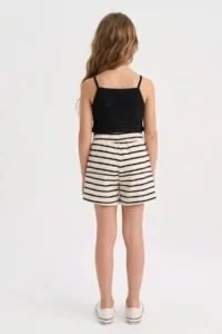 DeFacto Elastic Waist Striped Shorts Girls' - Image 6