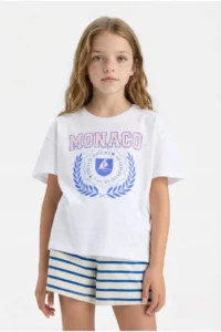 DeFacto Elastic Waist Striped Shorts Girls' - Image 3