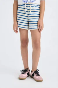 DeFacto Elastic Waist Striped Shorts Girls' - Image 4