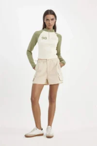 DeFacto 100% Cotton Regular Fit Normal Waist Short Leg Gabardine Shorts