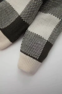 DeFacto Checked V-Neck Buttoned Knitwear Green Baby Boy Cardigan A3836A5/GN469 - Image 3