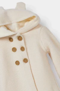 DeFacto Baby Girl Knitwear Fleece Hooded Buttoned Cardigan - Image 2