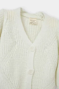 DeFacto V-neck buttoned Knitwear Cardigan Baby Girl - Image 2